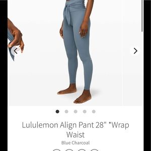 Lululemon Align Pant 28" *Wrap Waist Blue Charcoal size 8
